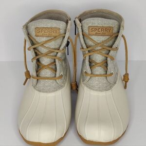 Sperry "Syren" Gulf Duck Boots Gray and Cream, Insulated Winter Boot